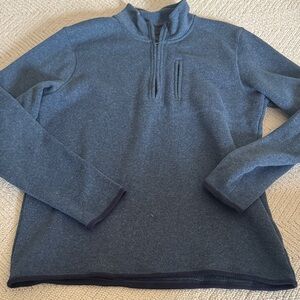 Zella Men's Quarter-Zip Heathered Blue Pullover Sweater